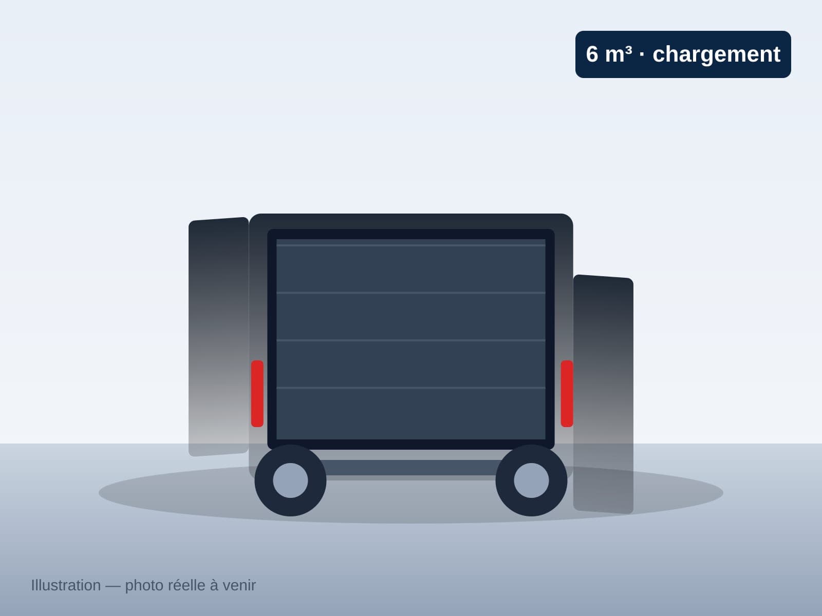 Espace de chargement du Peugeot Expert 6 m³ portes ouvertes